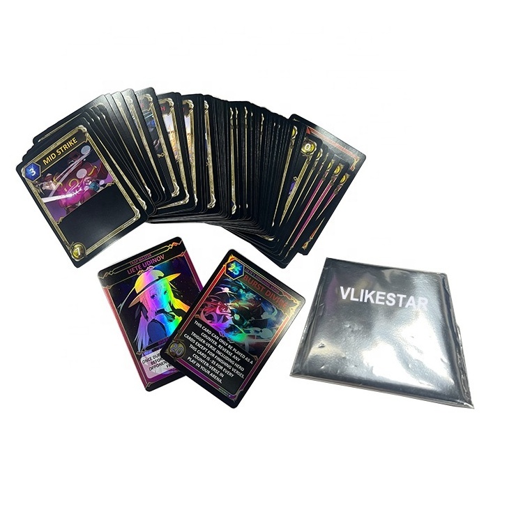 customized hologram laser playing cards factory supplies holographic trading card game custom printing