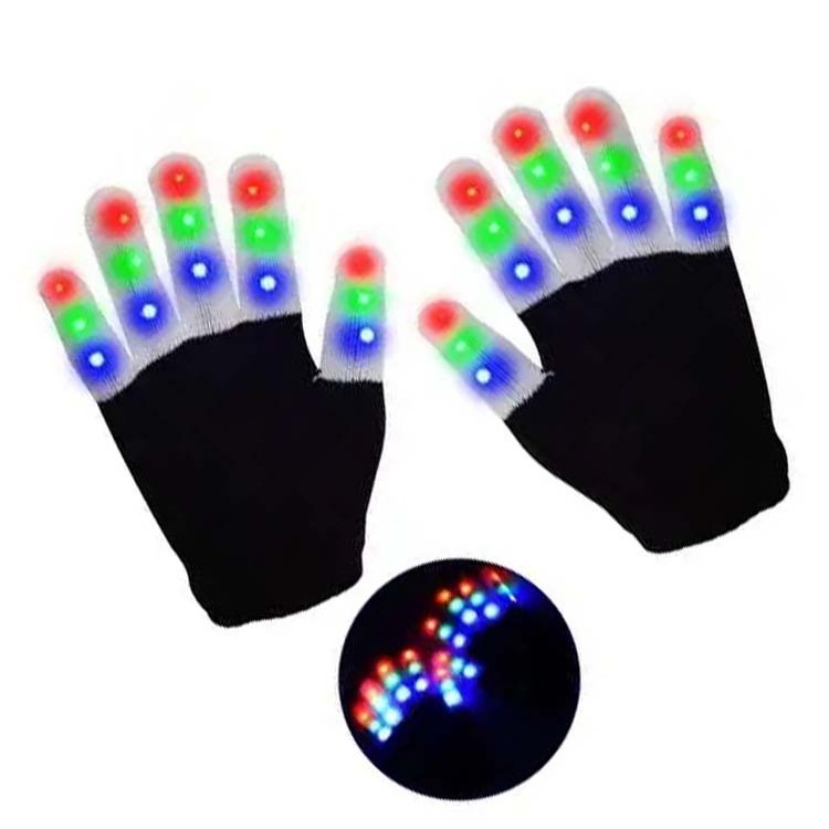 Halloween festival party supplier kids adult glowing flashing finger light up led mittens