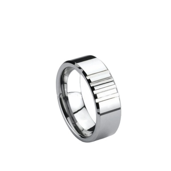 8mm Tungsten Carbide Polished Grooved firefighter Wedding Ring original wedding rings