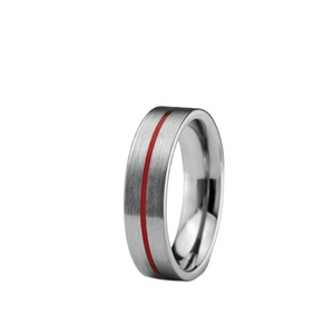 Flat Top 6MM Red Tone Tungsten Ring, Red Men Tungsten Ring, Red Men Wedding Band