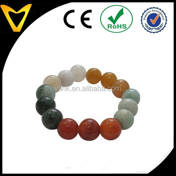 Colorful beads for bracelet,custom make Unique Natural five color Burma Jade Astrological Reading beads bracelet