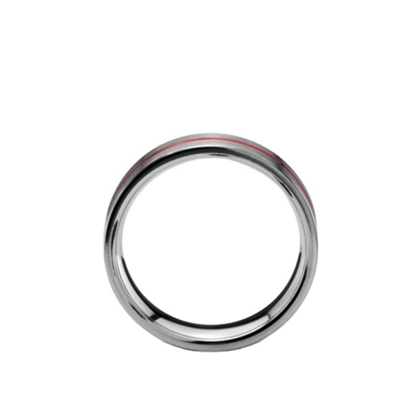 Flat Top 6MM Red Tone Tungsten Ring, Red Men Tungsten Ring, Red Men Wedding Band