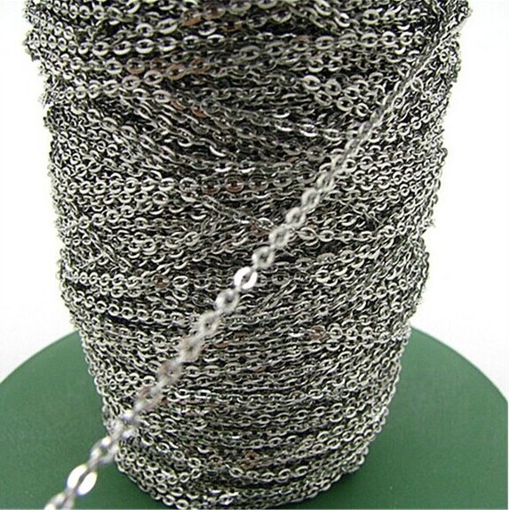 100m Stainless Steel Cable Chain Link in Bulk for Necklace Jewelry Accessories DIY Making 1.5mm