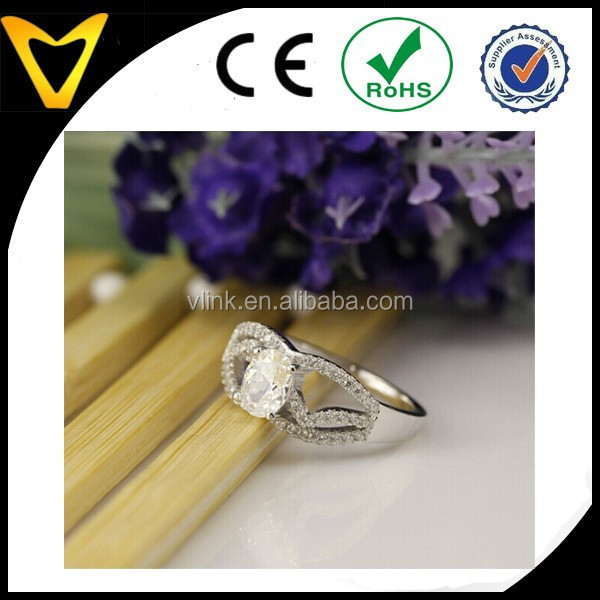 Fashion jewelry CZ inlay stone ring design Vintage engagement ring for Woman 1ct moissanite 925 sterling silver ring for women