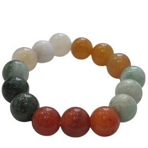 Colorful beads for bracelet,custom make Unique Natural five color Burma Jade Astrological Reading beads bracelet