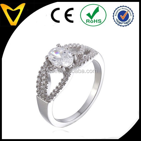 Fashion jewelry CZ inlay stone ring design Vintage engagement ring for Woman 1ct moissanite 925 sterling silver ring for women