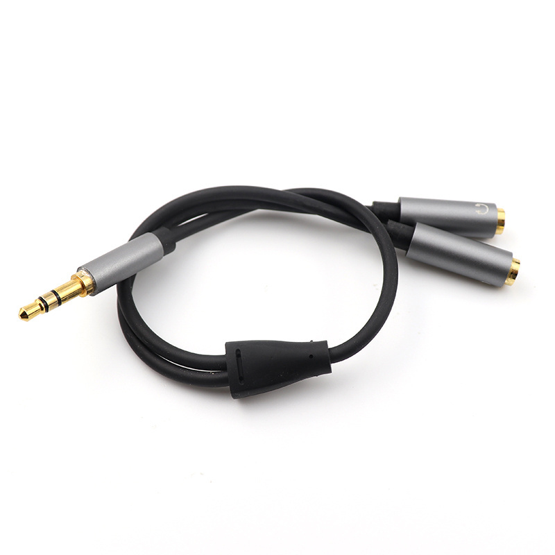 Factory price  Audio Jack Splitter  3.5mm 1 to 2   Headphone Y Splitter Cable cable with TPE  Splitter Dual Earphone