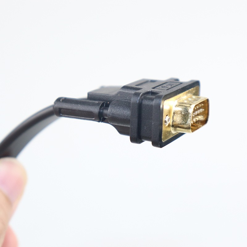 Factory Direct OEM HDMI to VGA 1080p HDMI Male to VGA 15 Pin Male Converter Cable VGA to HDMI Flat Cable