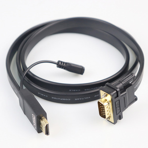 Factory Direct OEM HDMI to VGA 1080p HDMI Male to VGA 15 Pin Male Converter Cable VGA to HDMI Flat Cable