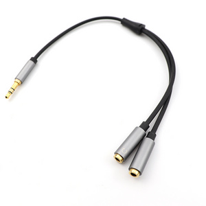 Factory price  Audio Jack Splitter  3.5mm 1 to 2   Headphone Y Splitter Cable cable with TPE  Splitter Dual Earphone