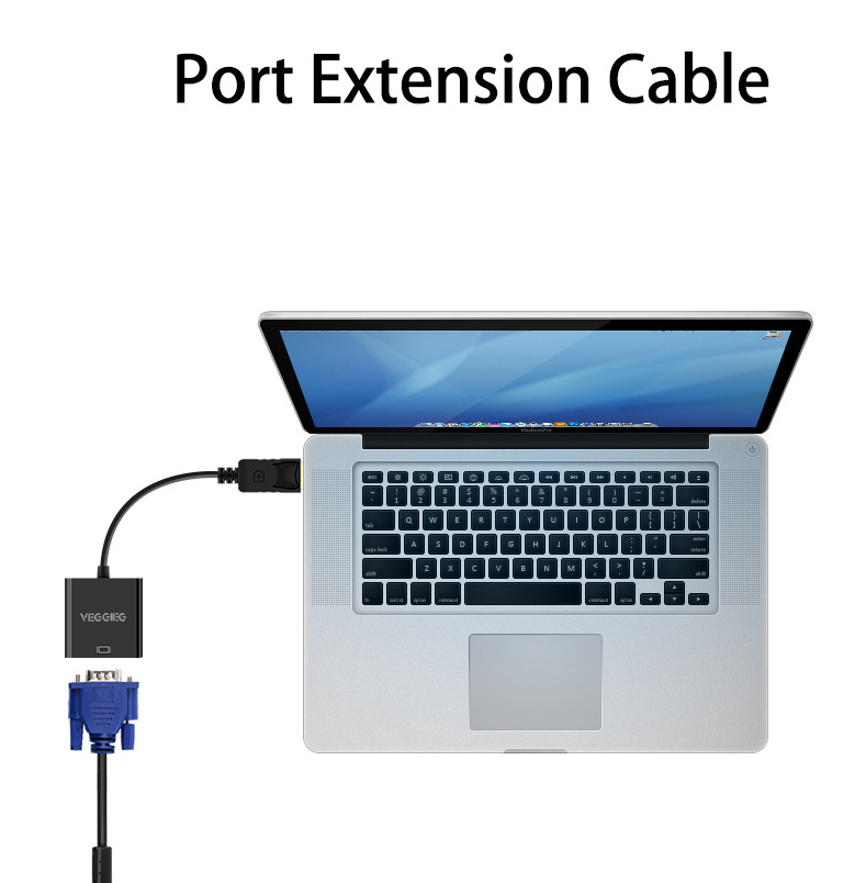 DisplayPort to VGA Cable Adapter DP to VGA Converter Male to Female Gold Plated Adapter