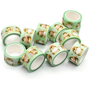 Wholesale Customized Colorful Washi Paper Masking Tape Single-Sided Hot Melt Adhesive Waterproof for Printing