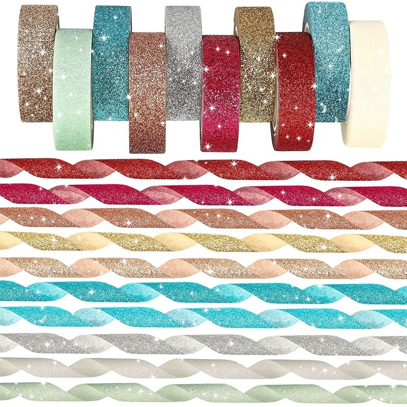 Decorative Tapes for DIY Decor Planners Scrapbooking Adhesive Supplies Glitter Washi Tape