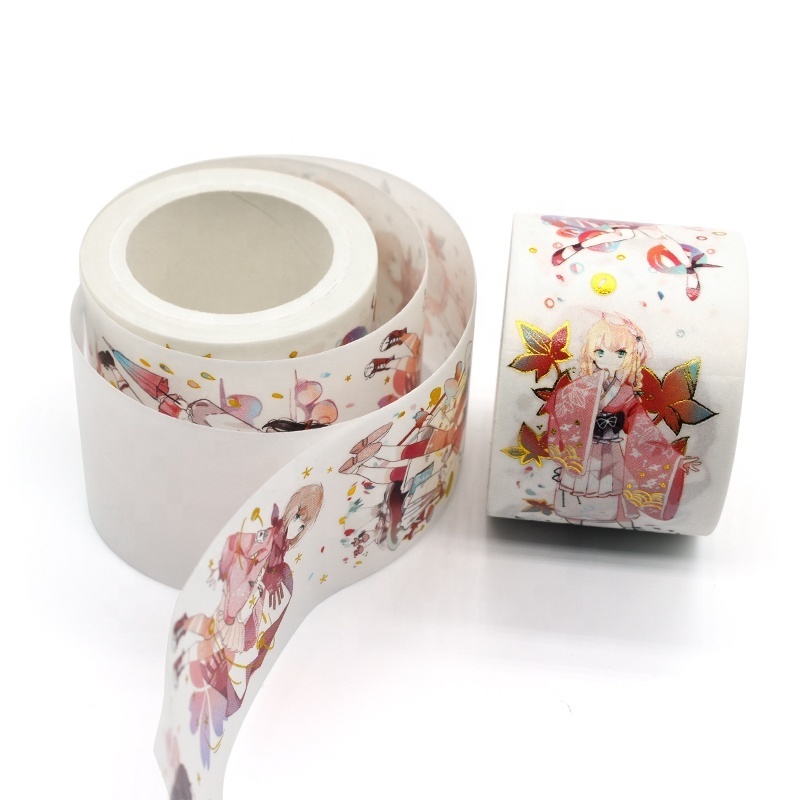 Wholesale Customized Colorful Washi Paper Masking Tape Single-Sided Hot Melt Adhesive Waterproof for Printing