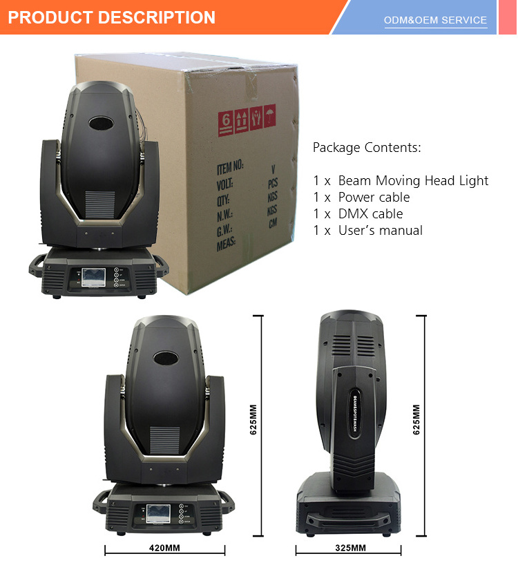 Super Brightness Professional Led Stage Light 350w Sharpy Beam Moving Head 350W 17r Disco Beam Light