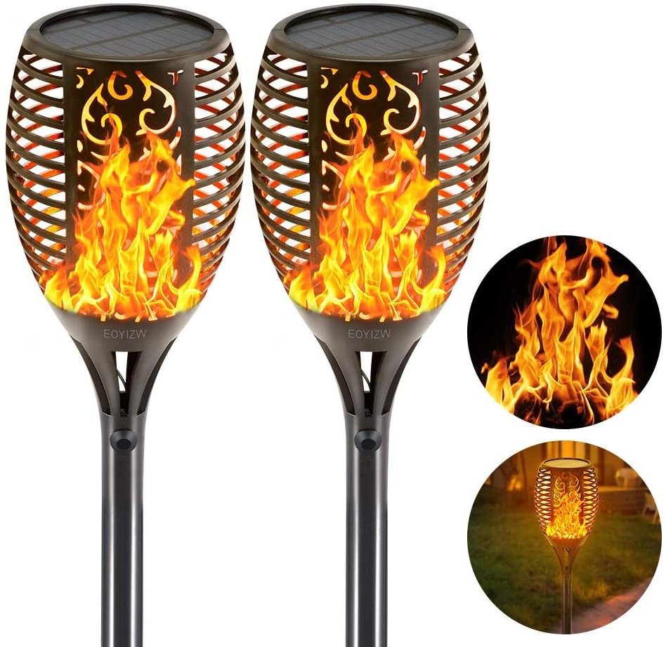 Waterproof garden fackel Outdoor Dancing 96 led Solar flickering flame light battery operated tiki torch Lawn Light