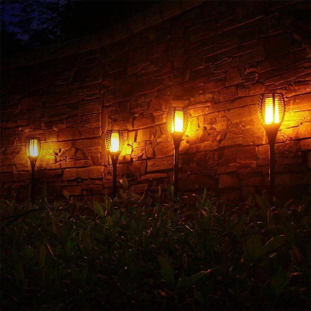 Factory hot sale 6 12 33 96 LED Landscape Waterproof Decorative Lawn Lamp Solar Garden Flame Light Solar Torch Flame Light