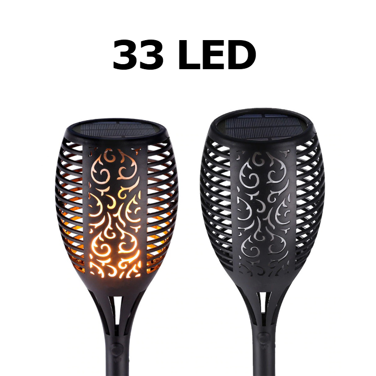 Factory hot sale 6 12 33 96 LED Landscape Waterproof Decorative Lawn Lamp Solar Garden Flame Light Solar Torch Flame Light