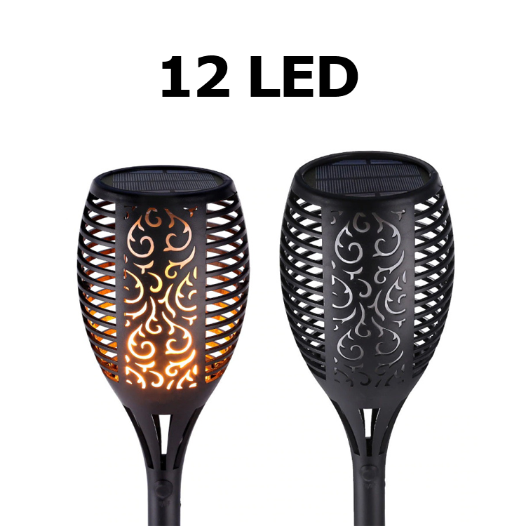 Factory hot sale 6 12 33 96 LED Landscape Waterproof Decorative Lawn Lamp Solar Garden Flame Light Solar Torch Flame Light