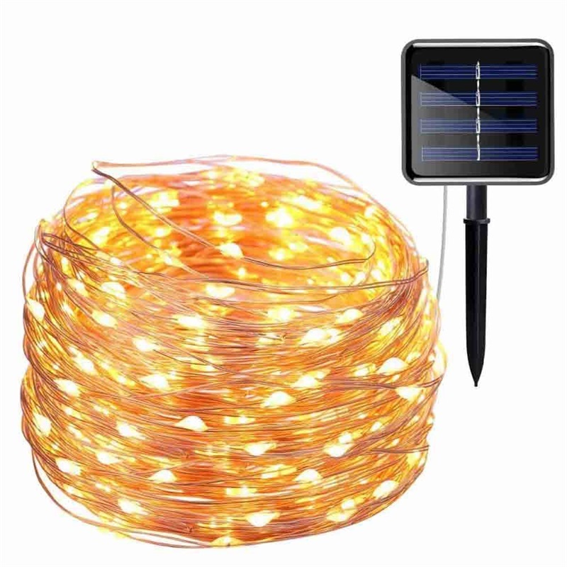 Waterproof Water Outdoor Garden Party solar light strings Christmas Holiday Lighting LED String Rope Lights