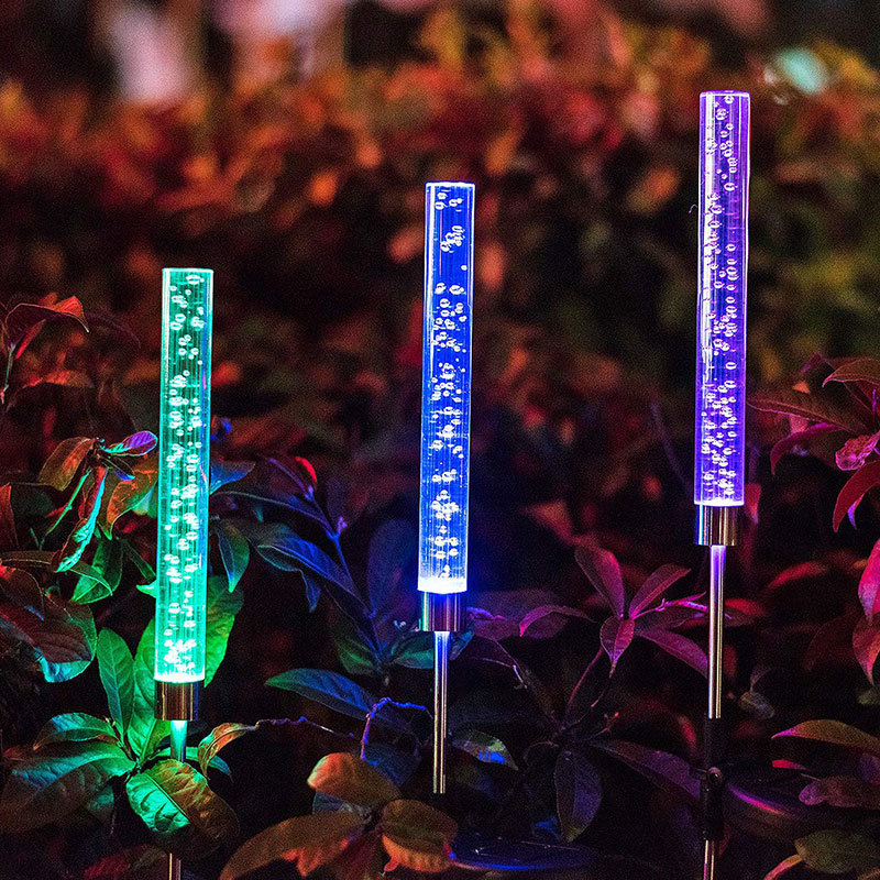 RGB Christmas Party Lighting Solar Lamp Solar Outdoor Bubble Led Light Stake Solar Powered Lawn Light