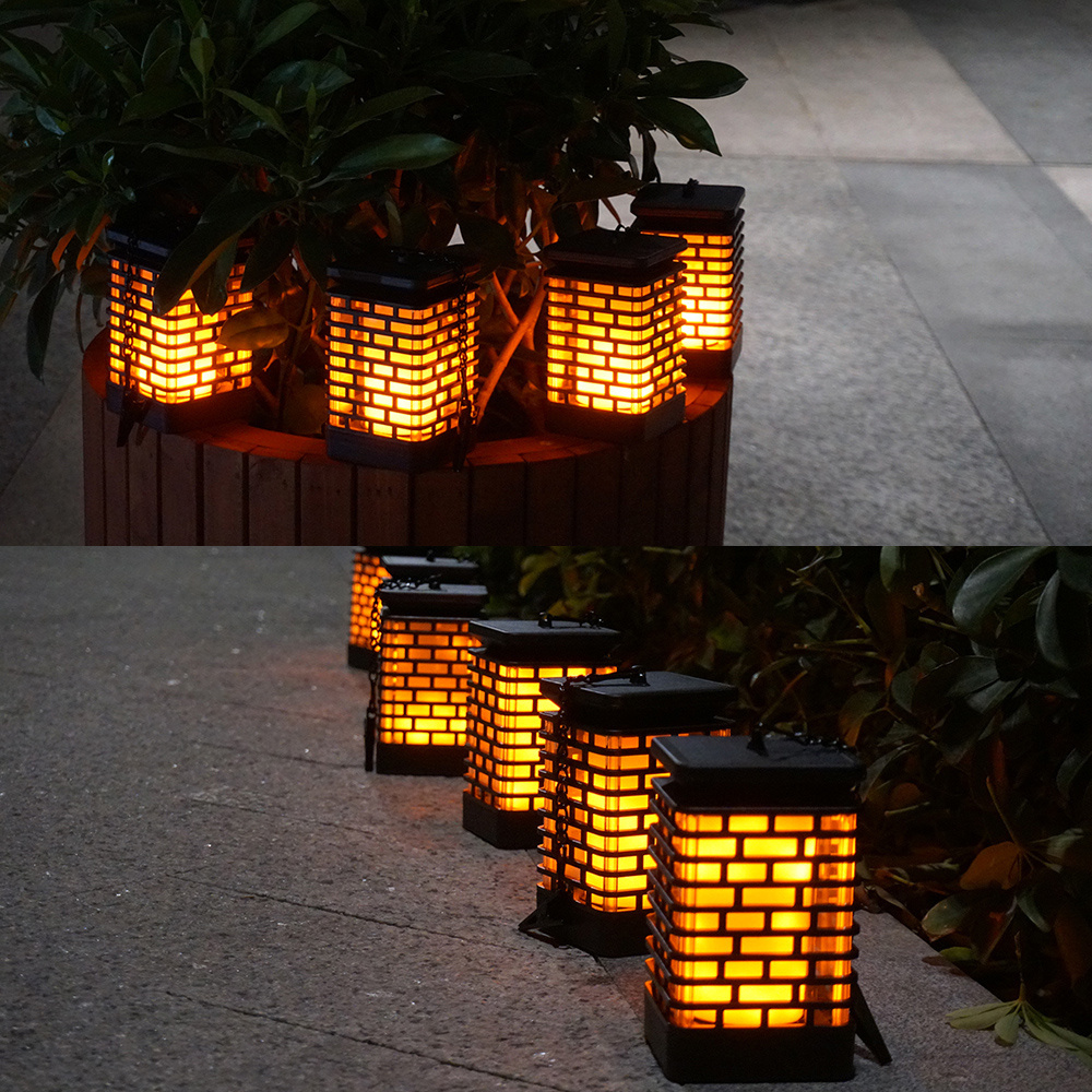 Solar Panel 99LED Solar Garden Light Chandelier Flickering Flame Lights Outdoor Hanging Lanterns Garden Decoration Lamp