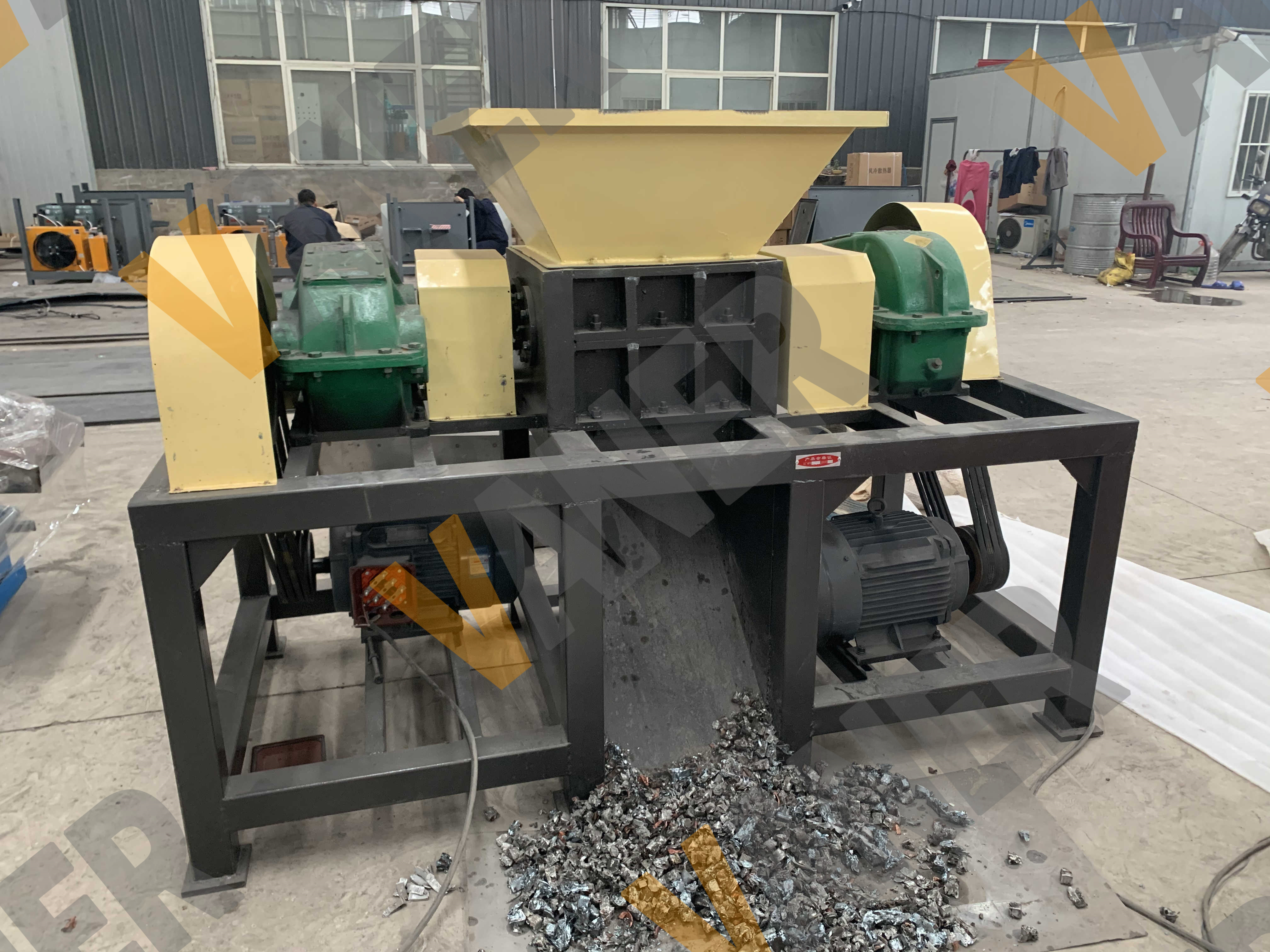 V-CR800 Mechanical Hard Drive Double Shaft shredder for garbage and metal