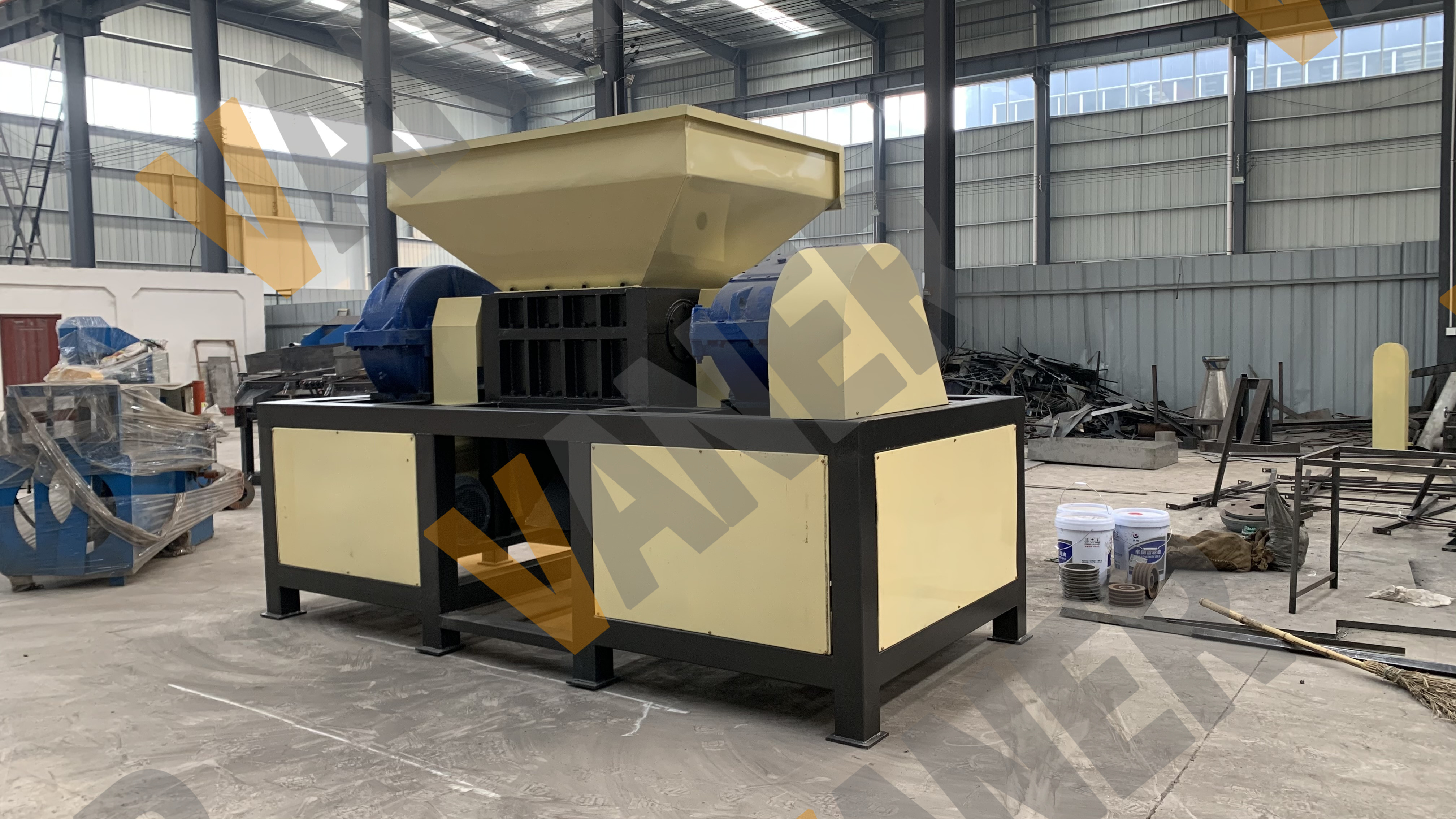 V-CR800 Mechanical Hard Drive Double Shaft shredder for garbage and metal