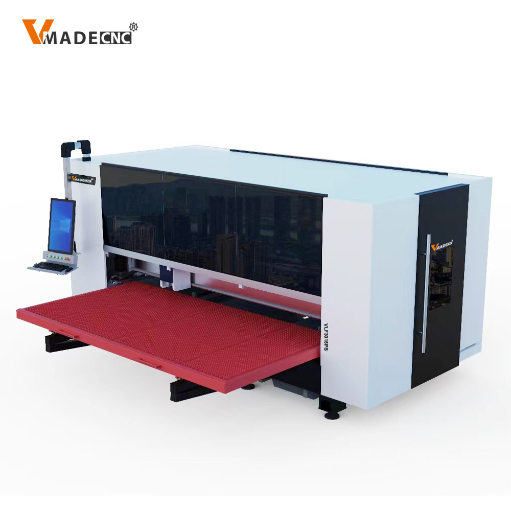 Heavy Duty Factory Supply Metal CNC Fiber Laser Cutting Machine With Full Cover For Metal Sheet