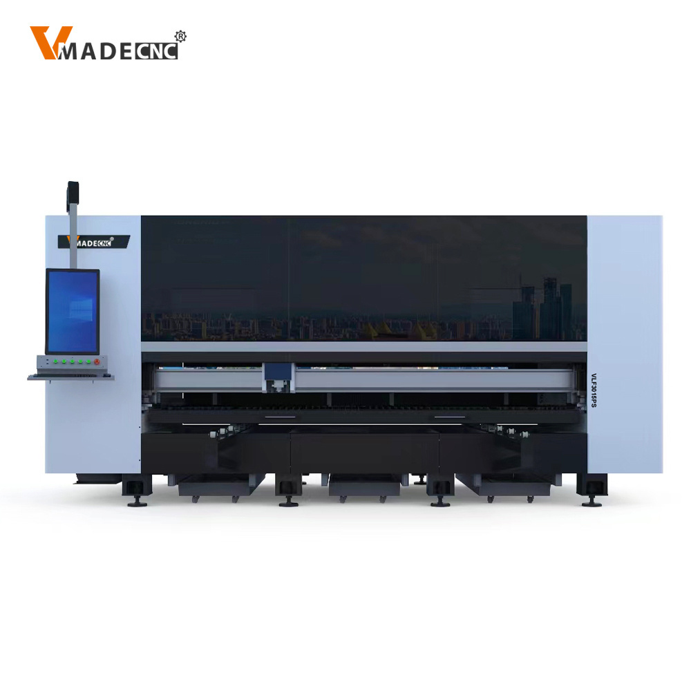 Heavy Duty Factory Supply Metal CNC Fiber Laser Cutting Machine With Full Cover For Metal Sheet