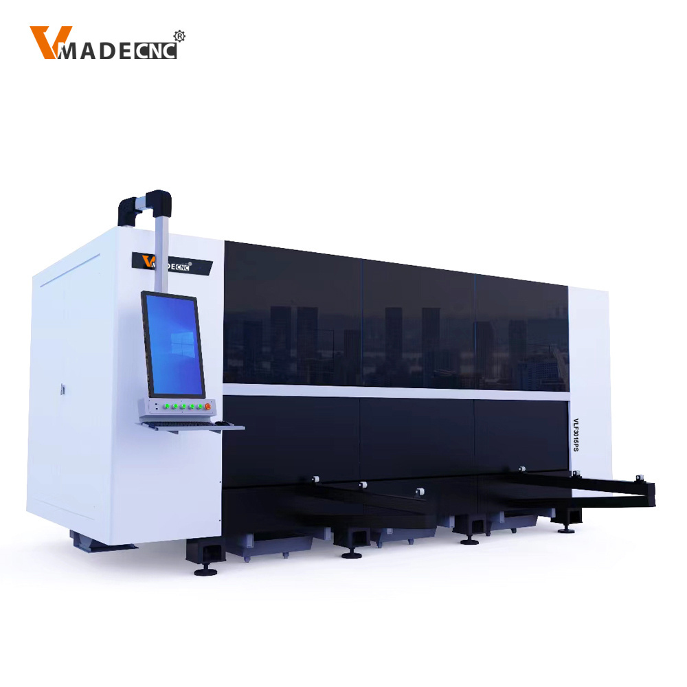 Heavy Duty Factory Supply Metal CNC Fiber Laser Cutting Machine With Full Cover For Metal Sheet