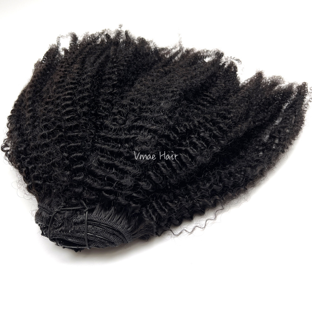 VMAE afro 4A 4B 4C unprocessed  full cuticle aligned raw hair for black women Clip In virgin hair Extensions