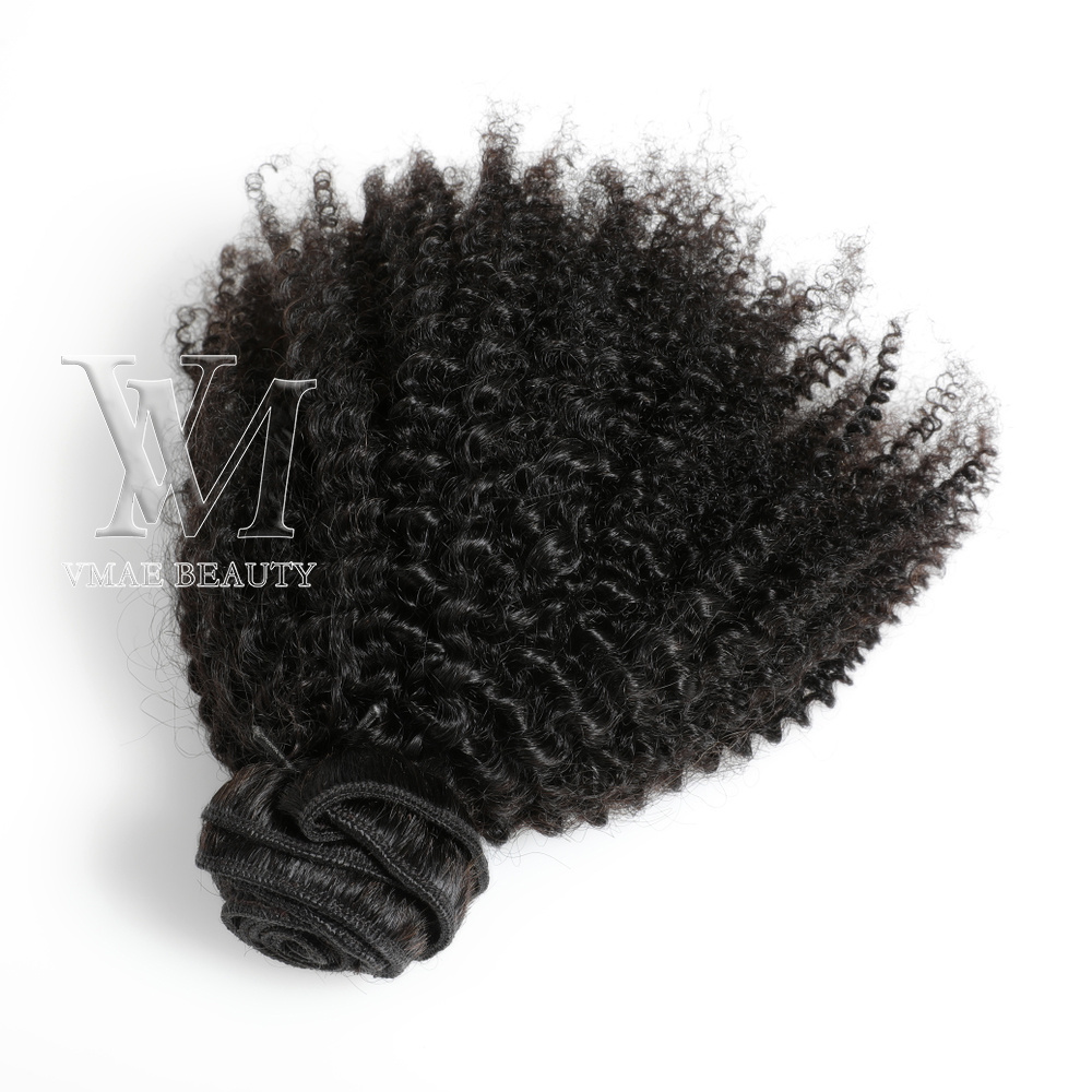 VMAE Raw Burmese Virgin Hair Cuticle Aligned 3A 3C 4A 4B 4C Kinky Afro Curly 3 Bundles Weft with 4*4 Lace Hair Closure