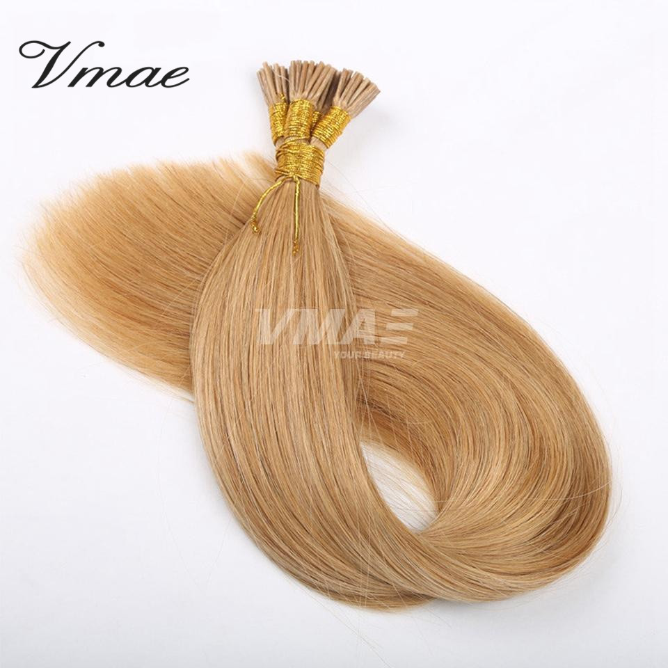 VMAE 1g/ strand 100g Pre-bonded Natural 613 blond Russian Straight Keratin Double Drawn I-tip Virgin Human Hair Extensions