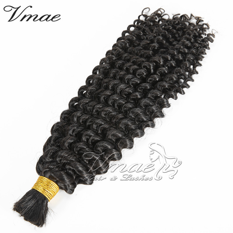 VMAE Peruvian Full Cuticle Aligned No Weft Virgin Hair Bulk Wholesale Kinky Curly Weave Bulk Human Hair For Braiding