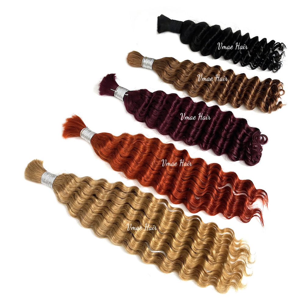 VMAE Peruvian Full Cuticle Aligned No Weft Virgin Hair Bulk Wholesale Kinky Curly Weave Bulk Human Hair For Braiding