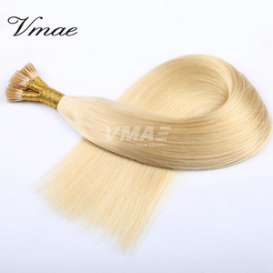 VMAE 1g/ strand 100g Pre-bonded Natural 613 blond Russian Straight Keratin Double Drawn I-tip Virgin Human Hair Extensions