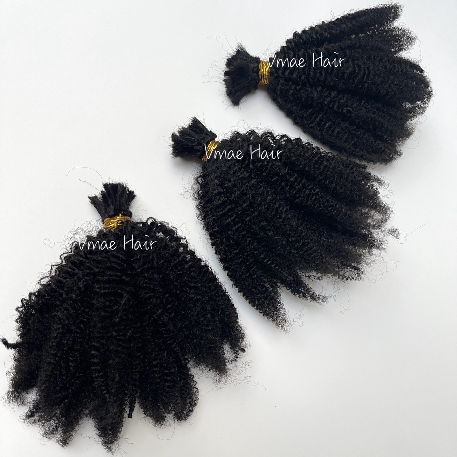 VMAE Cambodian Full Cuticle Aligned No Weft Virgin Hair Bulk Wholesale Afro Kinky Curly Bulk Human Hair For Braiding