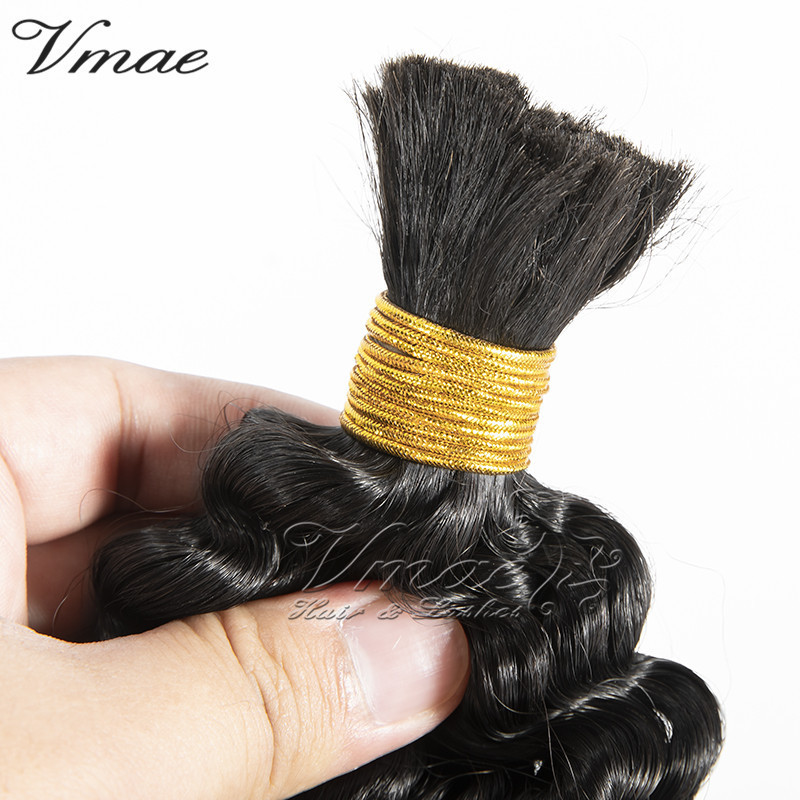 VMAE Peruvian Full Cuticle Aligned No Weft Virgin Hair Bulk Wholesale Kinky Curly Weave Bulk Human Hair For Braiding