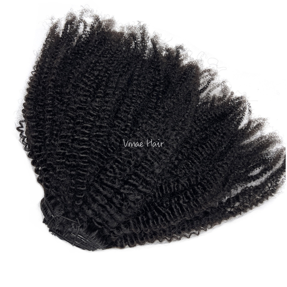 VMAE afro 4A 4B 4C unprocessed  full cuticle aligned raw hair for black women Clip In virgin hair Extensions