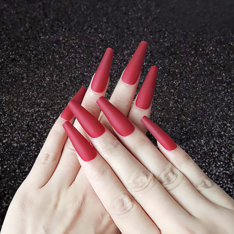 VMAE Wholesale Bulk High Quality Fashion Artificial Fingers Full Cover False Nails Ballerina Long Matte Press On Nails