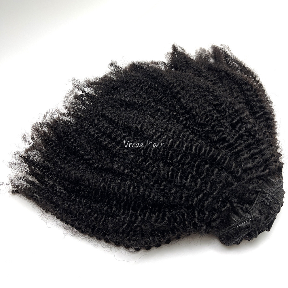 VMAE afro 4A 4B 4C unprocessed  full cuticle aligned raw hair for black women Clip In virgin hair Extensions