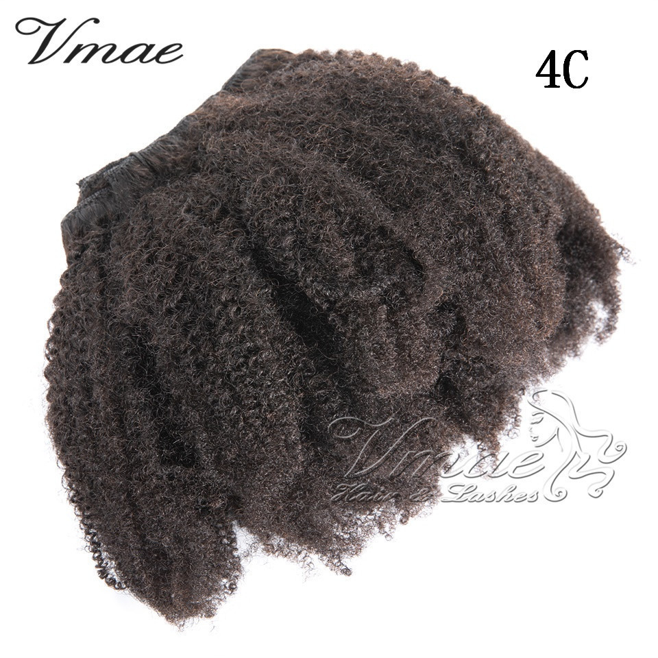 VMAE 100g Double Drawn Clip-In Hair Extensions Black African 4A 4B 4C 3A 3C Burmese Human Hair 4B Style 100% Human Hair Material