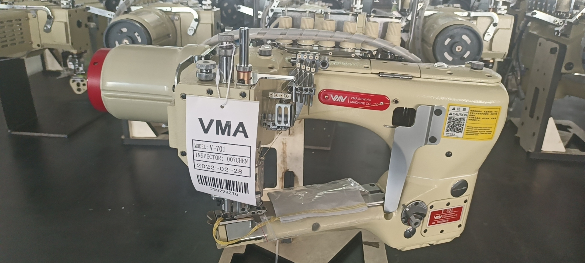 VMA industries taiwan design 4 needles 6 thread with auto presser foot lifter and air suction flat lock seamer sewing machine