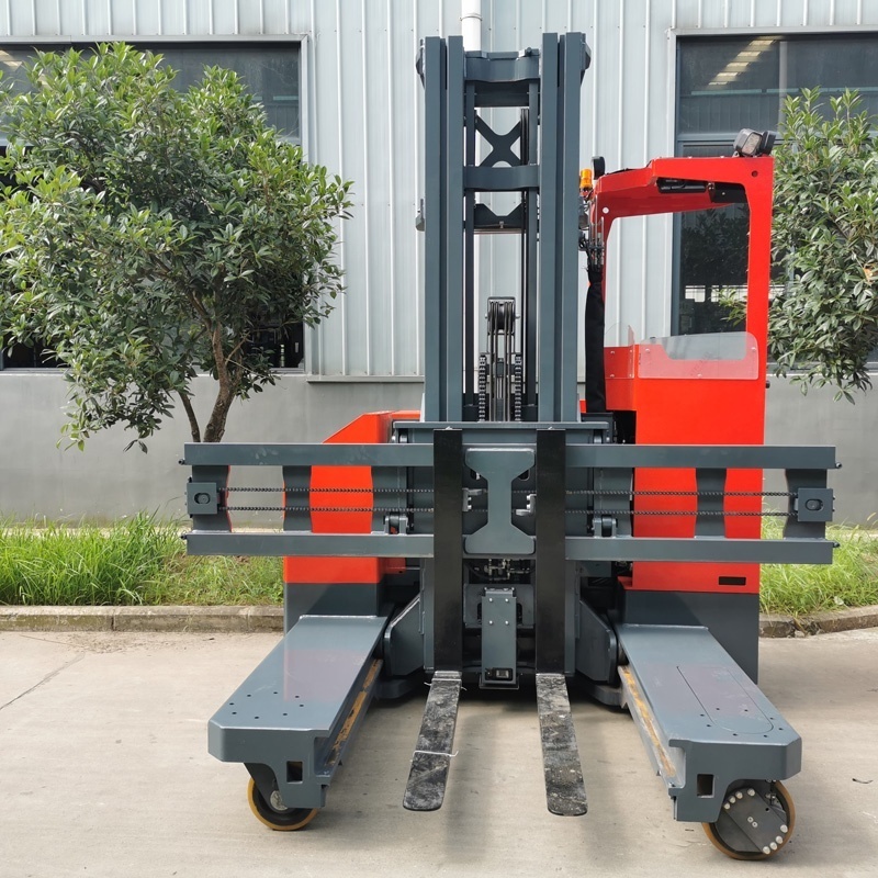 electric side loader 3ton 3.5ton 4ton four directional reach truck 2900mm max fork spread for long cargos carrying