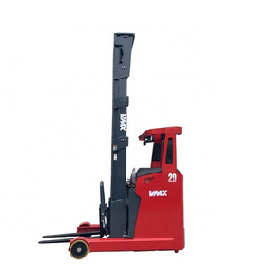 2ton 8m electric reach stacker electric narrow aisle reach truck big battery electric reach truck with max 12m lifting height