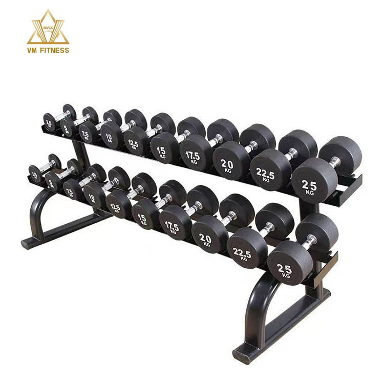 gym fitness sets exercise fitness & body building round dumbbell set with rack weights dumbbell rack