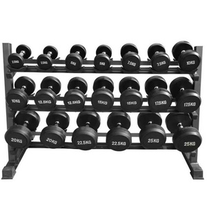 Wholesale Fitness Strength bodybuilding equipment Gym multi gym machine 3 TIER gym dumbbell set with rack 3 tiers dumbell rack