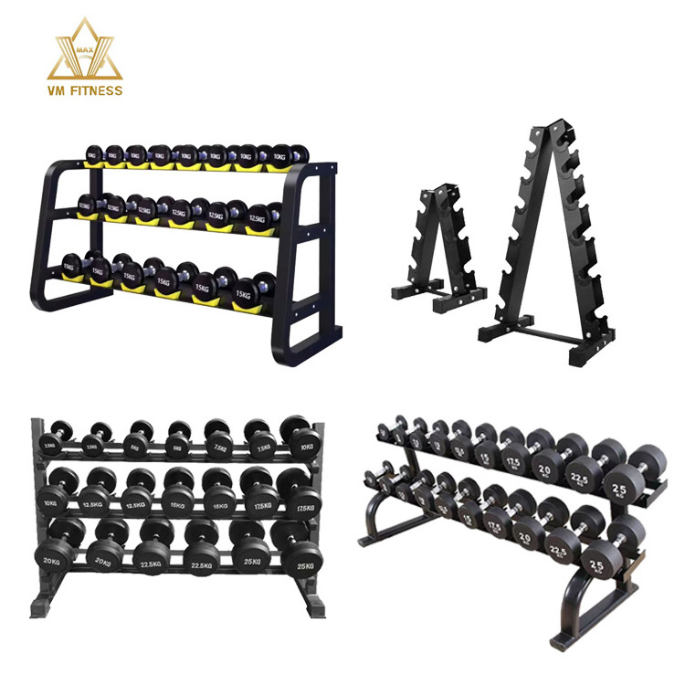 commercial gym body building 3 tier dumbbell rack weights equipment 2 teir dumbell rack storage dumbbell rack