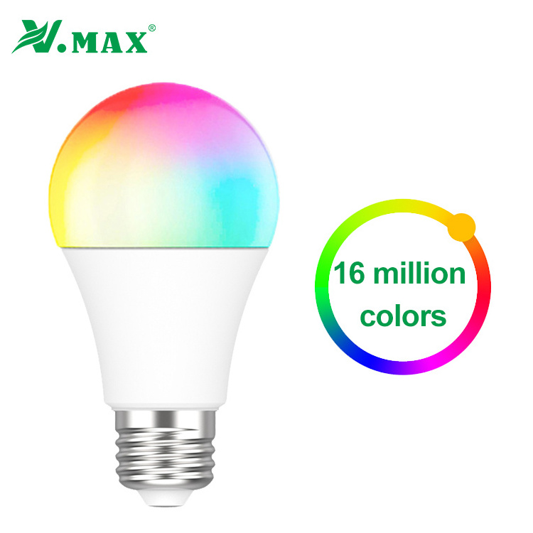 VMAX e27 energy saving color light remote control switch home rgb led smart bulb with alexa google